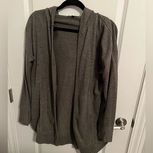 L green cardigan with hood